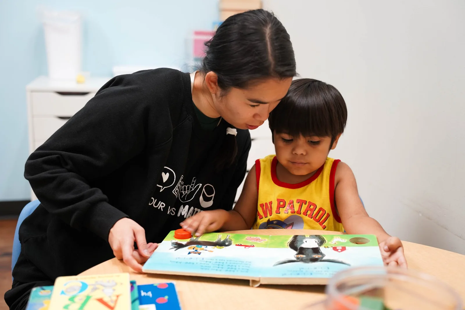 Child reading a book