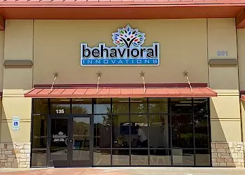 the front of a building with a sign that says behavioral innovations